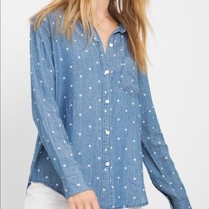 💫SOLD💫Rails Ingrid Dark Indigo Polka Dot Button